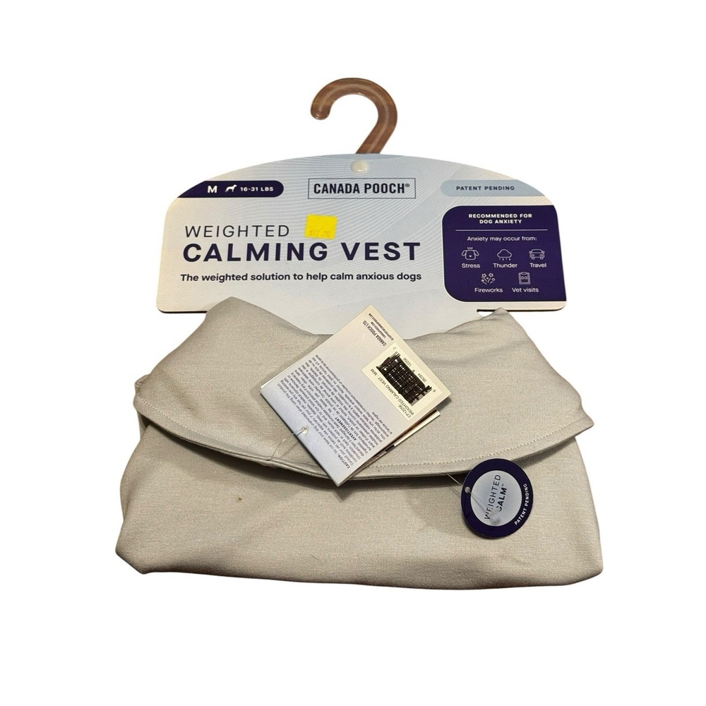 Canada Pooch Calming Vest Weighted Dog Anxiety Gray M 16-31lb